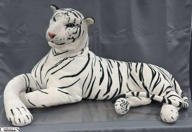 Large Plush White Tiger in Tote image