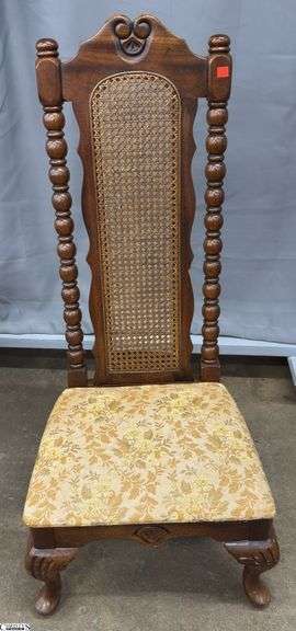 American Drew Bicentennial Edition Tree of Promise Caned Back Slipper Chair, Furniture Piece Made in 1976, 18x16x41" Tall To Back 11.5" Seat image