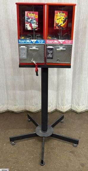 Batman and Robin “Toy ‘n Joy” 10 Cent Double Toy Dispenser 41” tall image