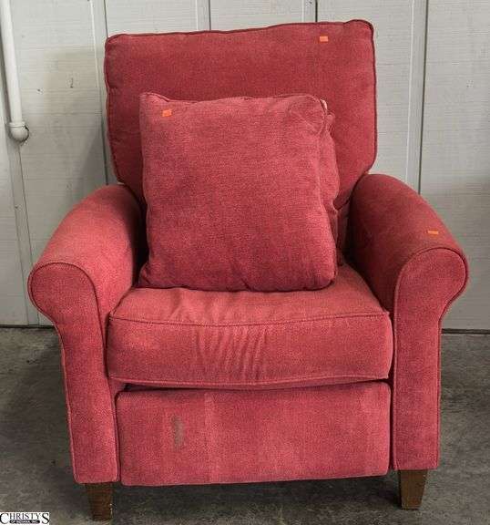 Upholstered Push Back Recliner Club Chair - 33" x 33" x 34" - 19" seat - would benefit from a cleaning image
