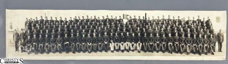 1942 Army Company B 325th Infantry, 82nd Division Camp Claiborne Louisiana Photo - Appears to bear signatures on back, see photos - 34" x 8" image