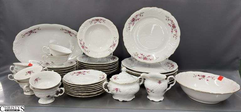 44pcs Wankl Made In Poland Rose Motif Dishes image