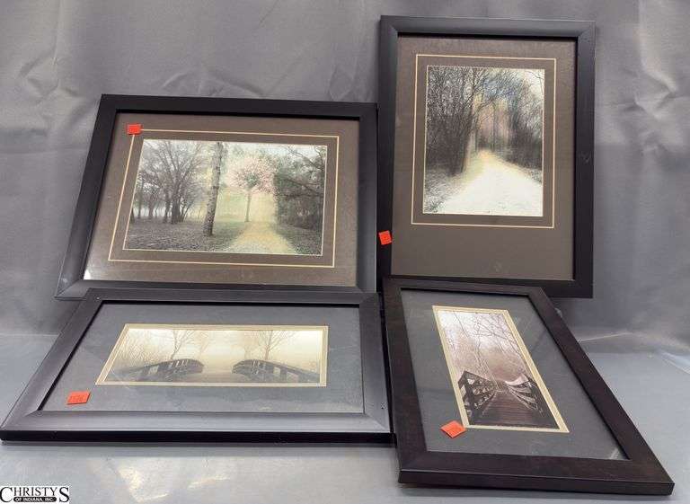 4 Framed Landscape Prints, Larger 18x14" image