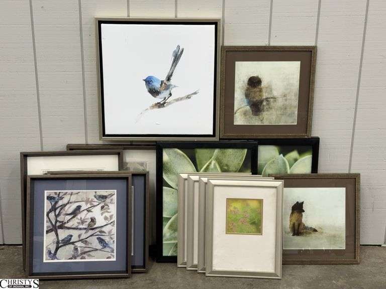 13 Wildlife/Nature Framed Prints - 21" x 21," of largest - may have some wear/chipping to frame image