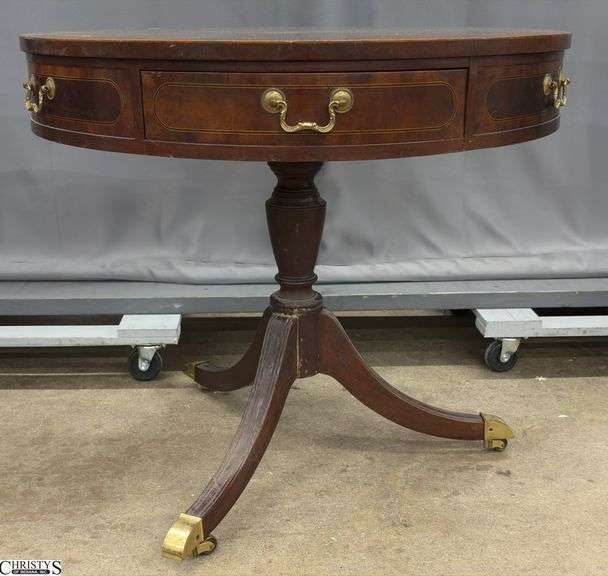Baker Furniture Round 2 Drawer Table - 31" x 28" image