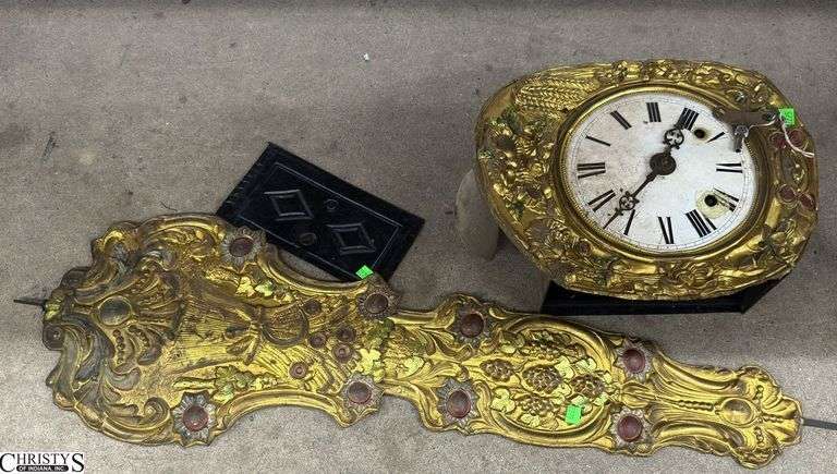 Antique Grandfather Clock Parts, Face, Pendulum - 42" of pendulum image