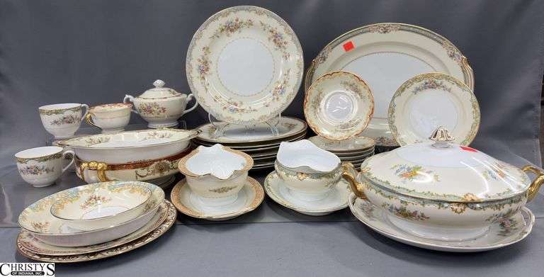 Noritake Assorted Pattern China Pieces - 14" of platter - Approx 33 pieces, some chipping image