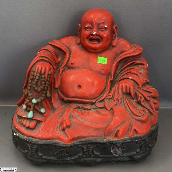 Chalkware Buddha Statue - 11" x 10" image