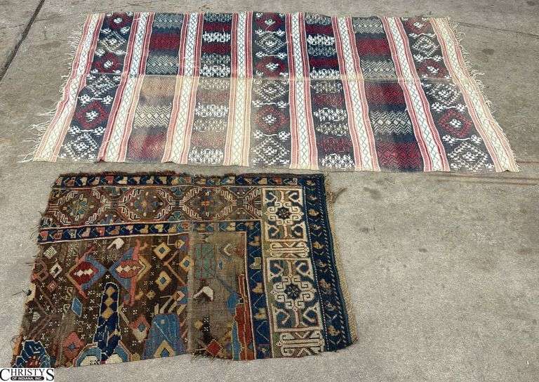 Rug with Lots of Wear and Sun Faded 37x66, Rug Corner Piece image