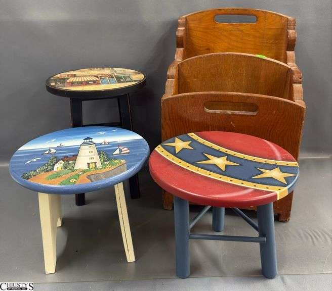 3 Painted Stands 8.5"x11" Largest Magazine Holder image