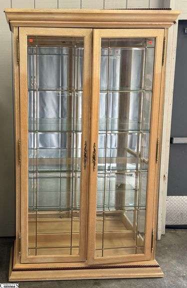 Pulaski Lighted Curio Cabinet - 48" x 19" x 17.5" - shows finish wear image