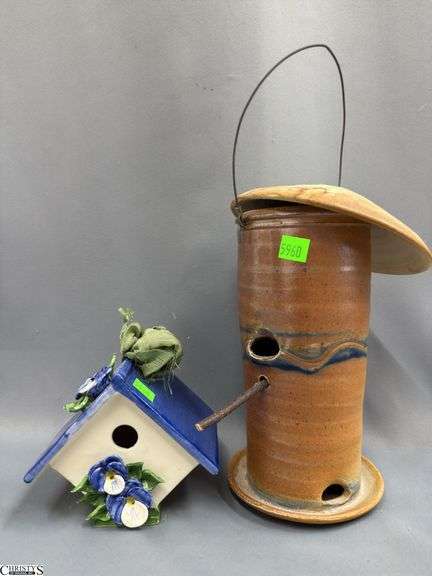 Pottery Bird Feeder and Home Ceramics Tallest 10.5" image