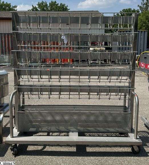 Rolling Metal Cart With Racks 73x32x77" image