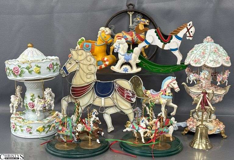 Carousel Horse Collectibles, Musical, Bell, Stained Glass, Tous image