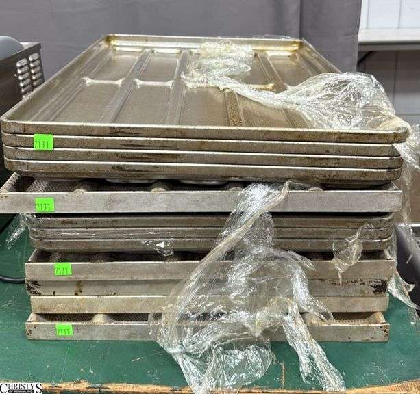 12 Commercial Bread Load Pans - 18" x 25" of largest image