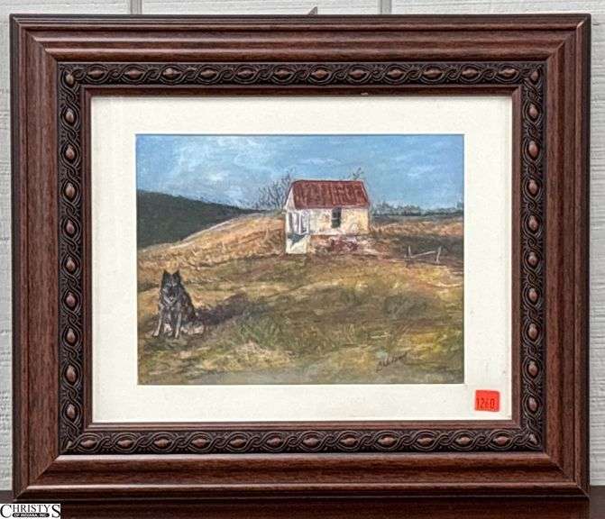 Signed Scenic Country Pastel - 18.5" x 16.5" of frame image