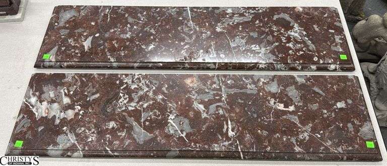 2 Marble Furniture Top Pieces - 40.5" x 10" of each image