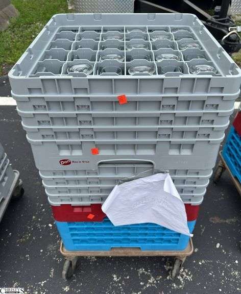 4 Dishwasher Racks on Wheels with Drinkware image