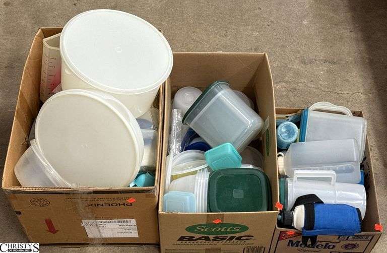 3 Boxes Tupperware, Food, and Drink Storage Containers image