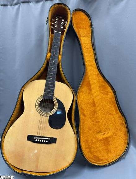 Hohner Model HW200 Acoustic Guitar in Case. From a Local School Missing A String image