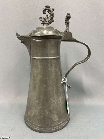 Pewter Lidded Spirits Pitcher 12" image