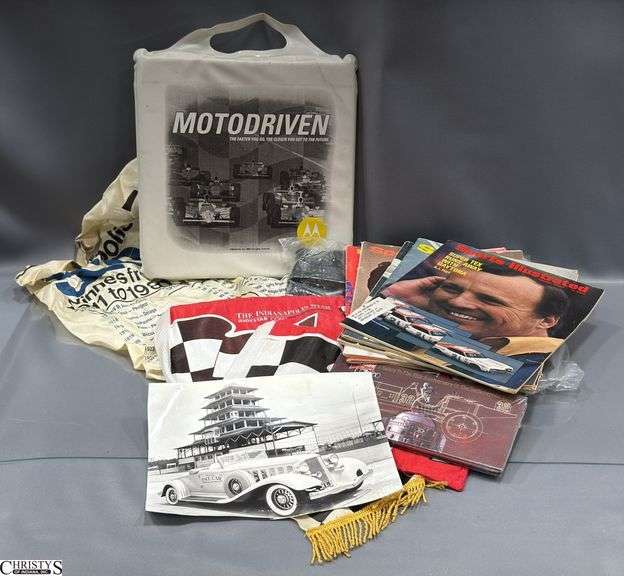 A.J. Foyt Racing Memorabilia, A.J. Foyt Sports Illustrated 1961, 1964, 1967,   Seat Cushion, A Commemorative Book- Marlboro A Salute To The 75th Anniversary Of The Indianapolis 500 in an Unopened Package and More image