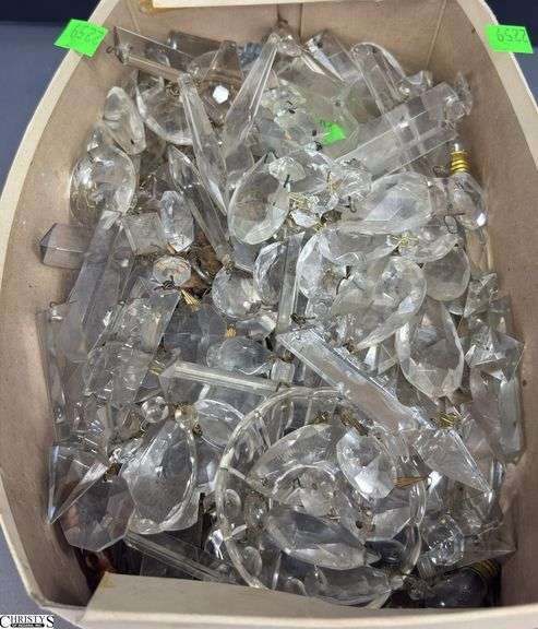 Assorted Chandelier Prisms and Parts - 5" of largest image