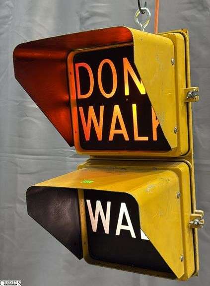 DONT WALK / WALK Crosswalk Sign, Metal Shell By Syracuse, 12x20" Tall image