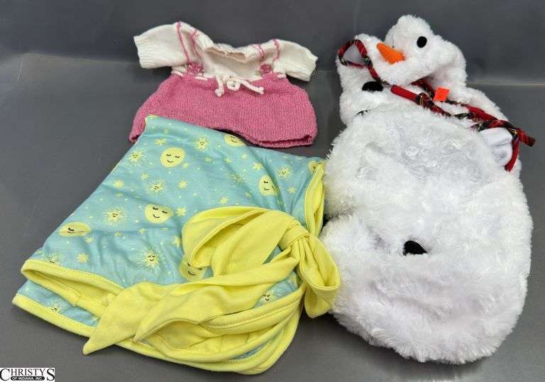 Baby Doll Snowman Swaddle, Blanket and Sweater image