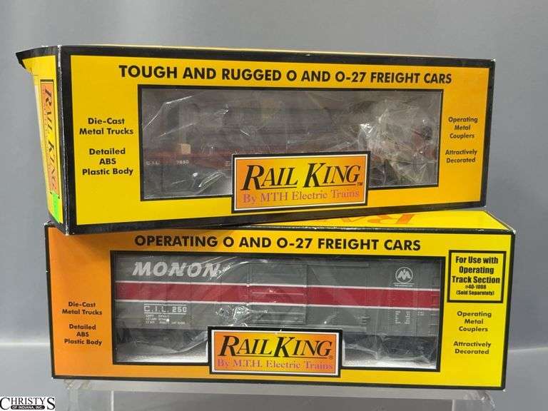 2 Rail King Monon Train Cars In Boxes, Wrong Boxes image