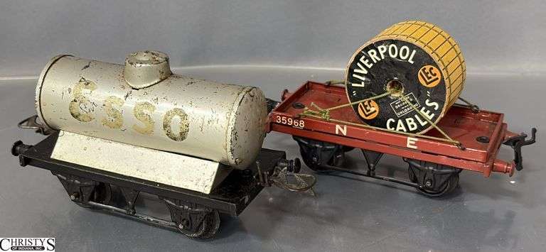 2 Hornby Train Cars, Liverpool Cables, and Single Dome Tanker image