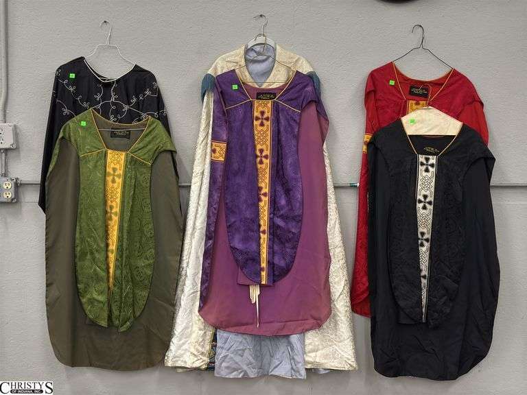 6 Vintage Clerical Robes - Some wear and staining image