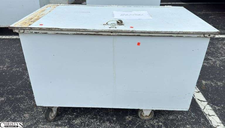 Metal Rolling Dishware Container with Dishware See Photos For Contents 50x27x33 image