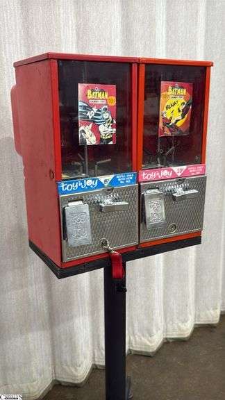 Batman and Robin “Toy ‘n Joy” 10 Cent Double Toy Dispenser 41” tall