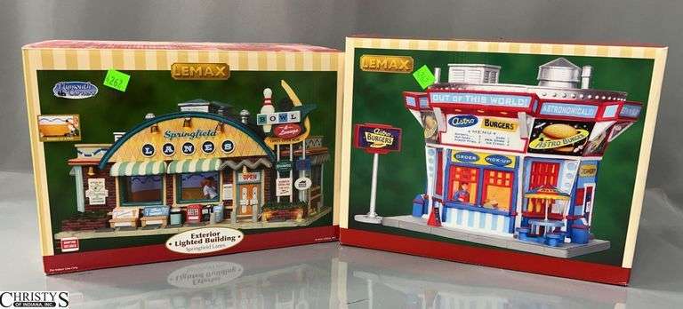 2 Lemax Springfield Lanes and Astro Burger Lighted Buildings image