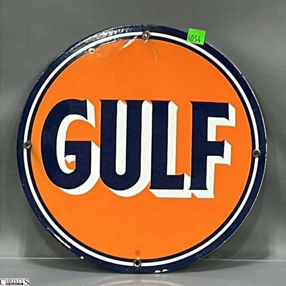 Gulf Metal Round Sign 12" image