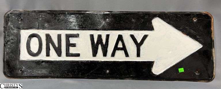 Metal One Way Sign 36x12 image