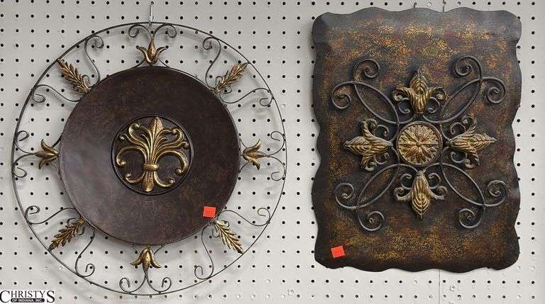 Pair of Metal Wall Decor Largest 18.5" Round image