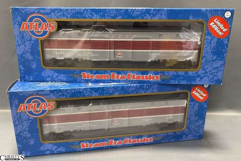 2 Atlas Steam Era Classics Monon Troop Kitchen Express Boxcar, #3007726-1 &2 image