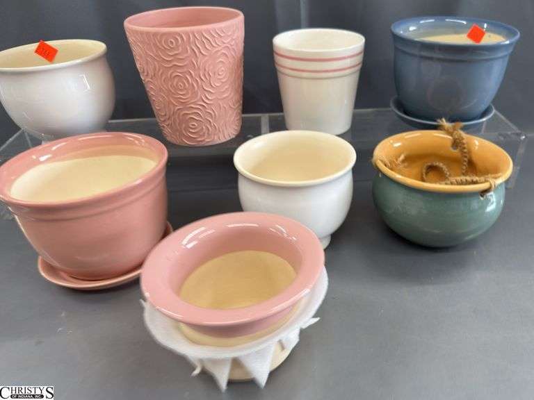 6 Small Flower Planter Pots, Tallest 5.5" image