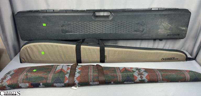 3 Long Gun Storage Pieces.  Includes 1 Black Plastic Doskocil Case and 2 Long Gun Storage Bags. image