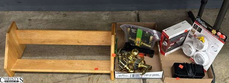 Wooden Table Top Bookshelf, Door Hardware, Puck Lights, Solar Link FR360 image
