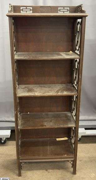 Mahogany 5 Shelf Display Bookcase - 19" x 10" x 50" image