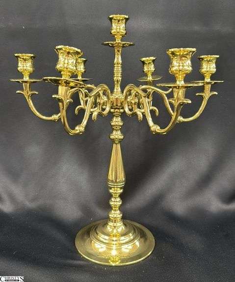 Baldwin Tabletop Brass Candelabra 7 Flame image
