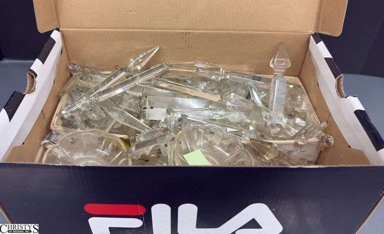 Assorted Chandelier Prisms, Parts and Pieces - 5.5" of largest prism image