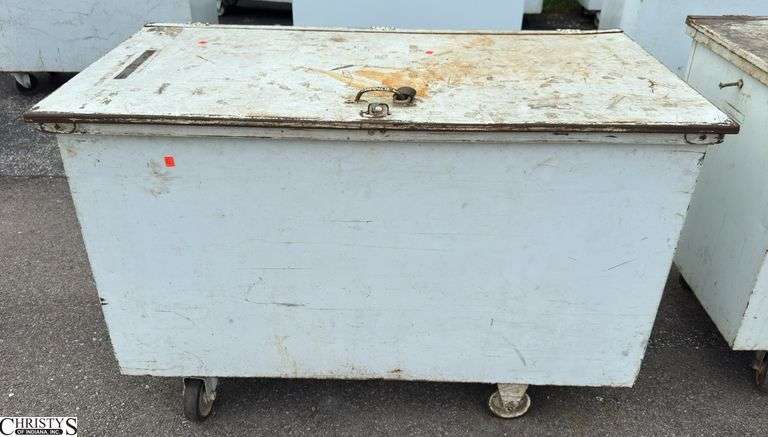 Metal Rolling Dishware Container with Dishware See Photos For Contents 50x27x33 image