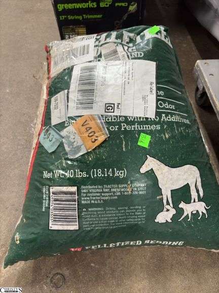 Opened and Taped Bag of Horse Feed