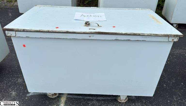 Metal Rolling Dishware Container with Dishware See Photos For Contents 50x27x33 image