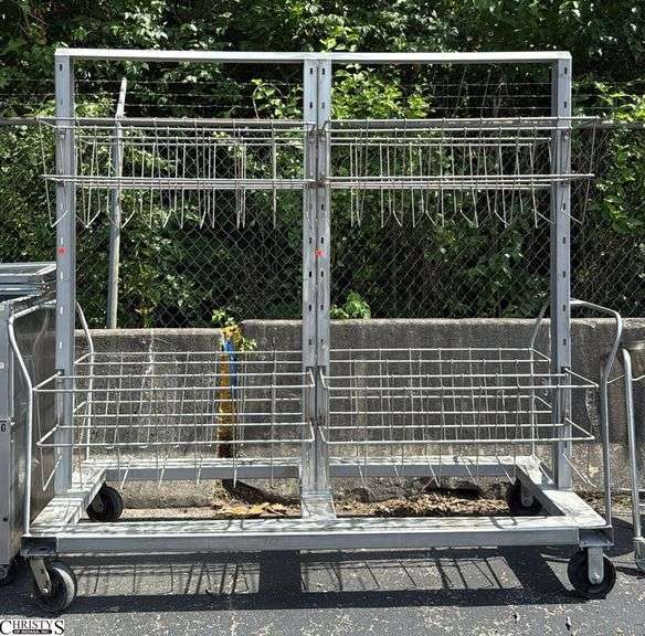 Rolling Metal Holder Rack 75x32x75" Tall image