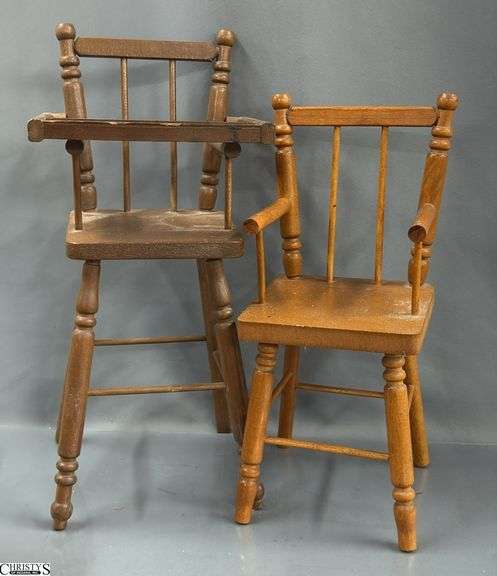 4pcs Wooden Doll High Chairs, and Ice Cream Parlor Chairs, Largest 18.5"